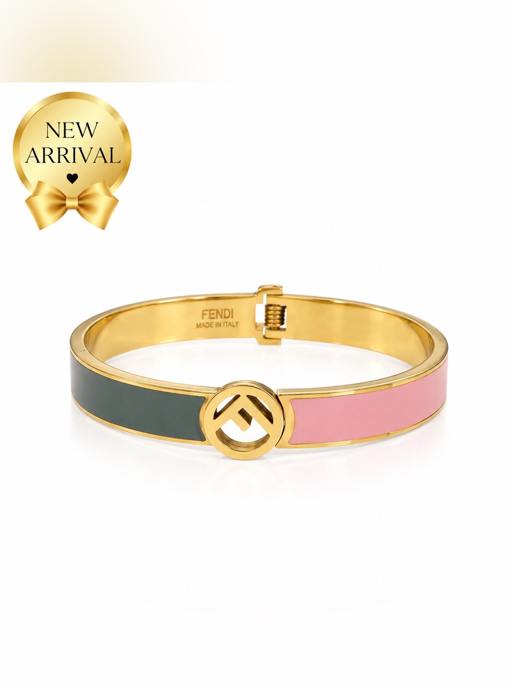 💕 Women’s Two-Tone Enamel Logo Bangle Bracelet 💕